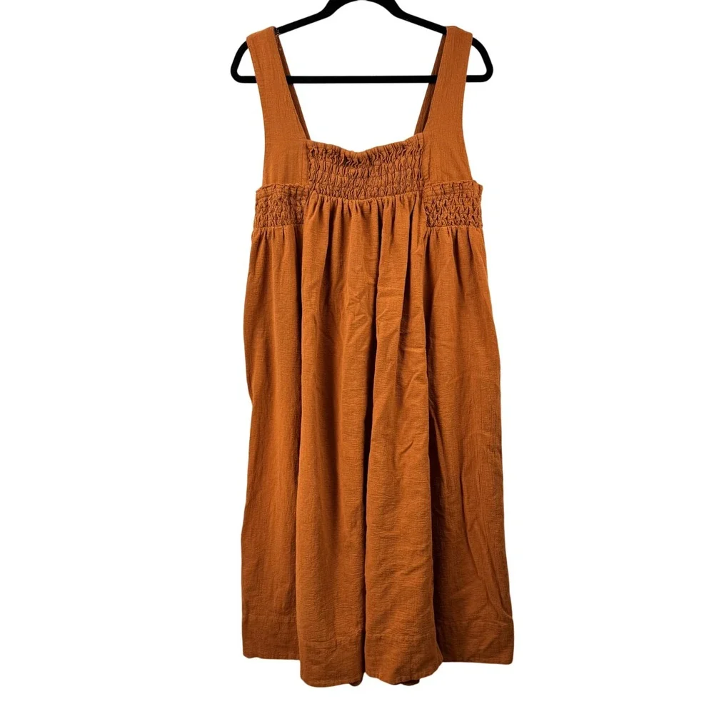 Free People Rust Brown Midi Dress - Picture 2 of 16